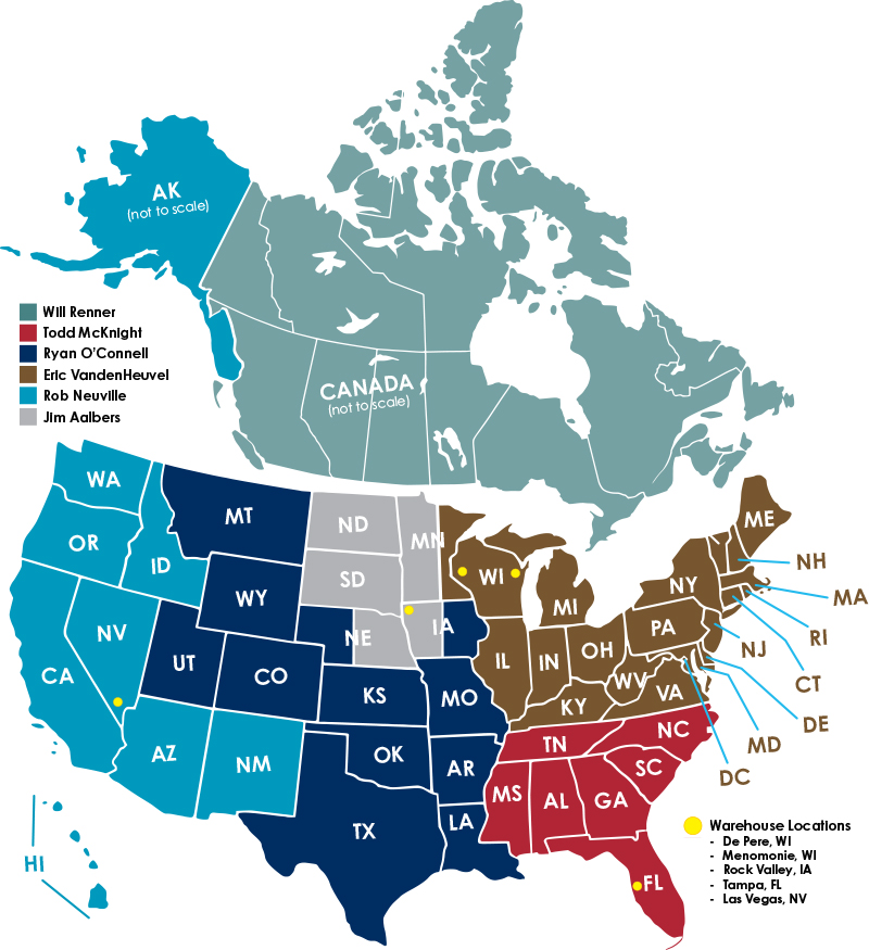 AmeriLux Sales Territory Map